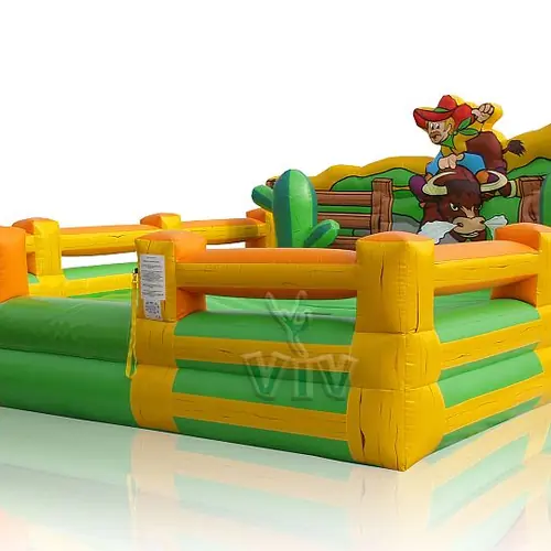 Air cushion Wild West Rodeo (with fence on the cushion) commercial mechanical rodeo attraction