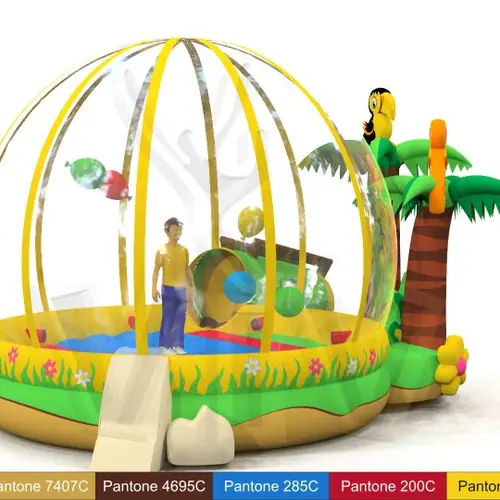 Ball with two palm trees commercial inflatable dry pool