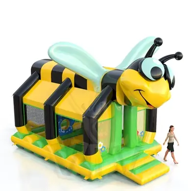 Bee roofed inflatable bounce