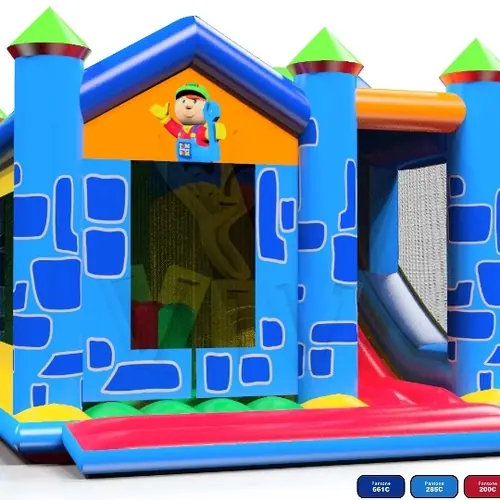 Bounce Combo Builder's House commercial inflatable bounce