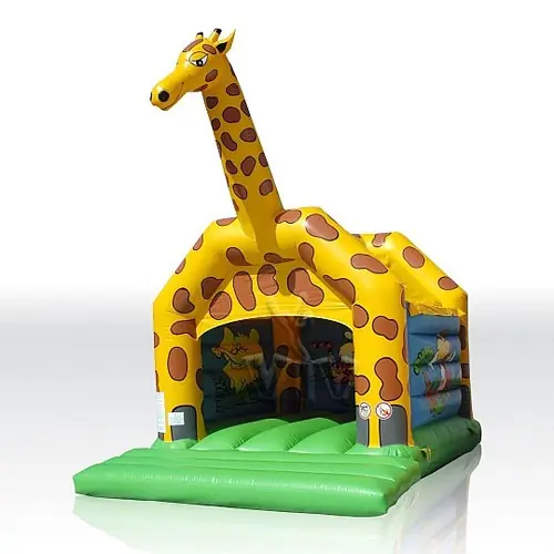 Bounce Giraffe 5 x 4 m with roof and figures commercial inflatable bounce