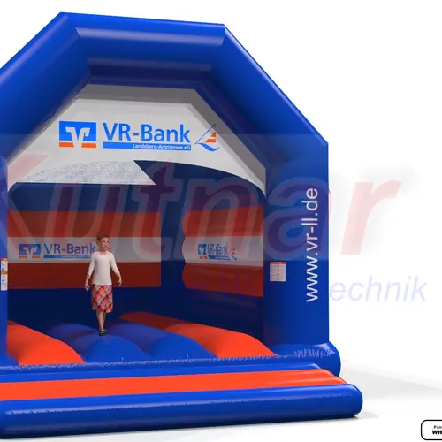 Bounce Volksbank VR with roof commercial inflatable bounce