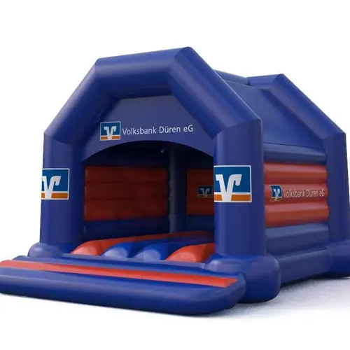 Bounce "Volksbank" with roof - Collection Volksbank commercial inflatable bounce