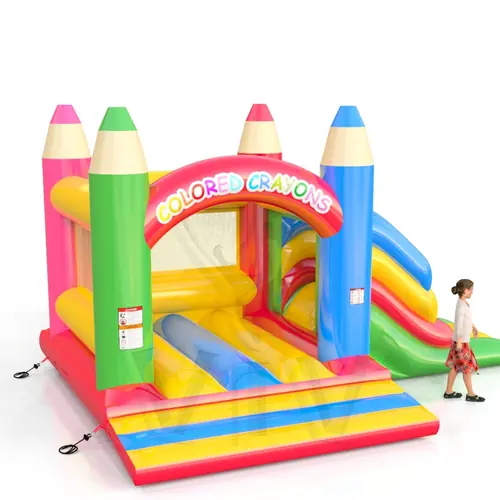 Bounce with slide Crayons commercial inflatable bounce