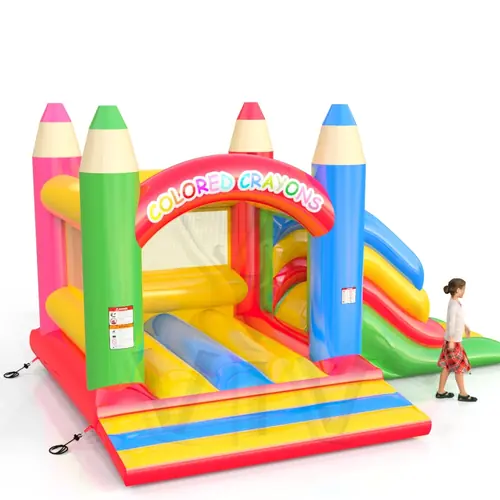 Bounce with slide Crayons commercial inflatable bounce