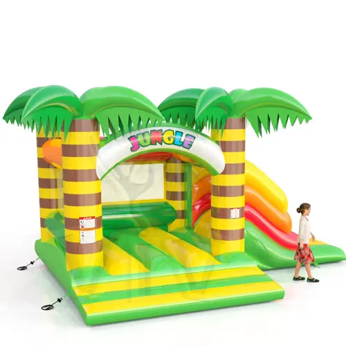 Bounce with slide Jungle commercial inflatable bounce