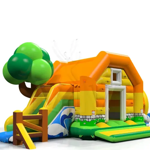 Bounce with slide Mill commercial inflatable bounce