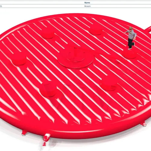Broom Red Single - set commercial mechanical broom attraction