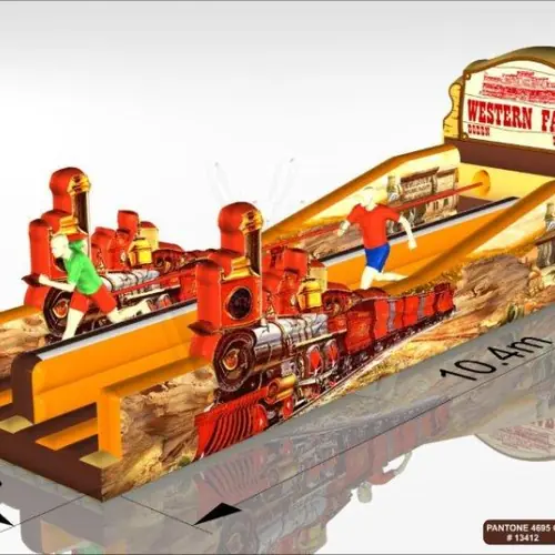 Bungee Run Western commercial inflatable action game