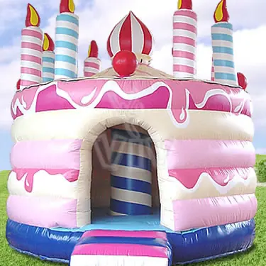 Cake roofed inflatable bounce