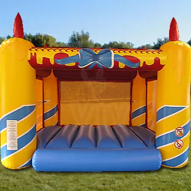 Clown cake roofed inflatable bounce
