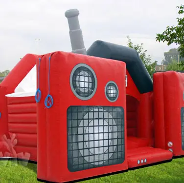 Radio themed roofed inflatable bounce