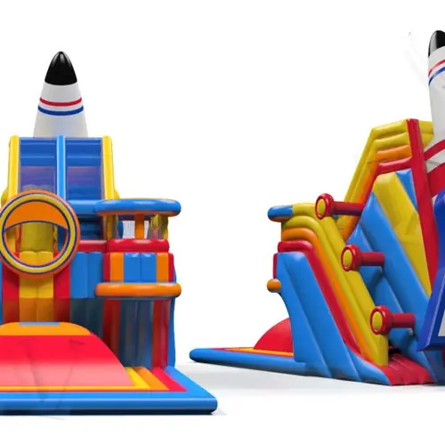Catapult Big Jump with rocket commercial custom inflatable