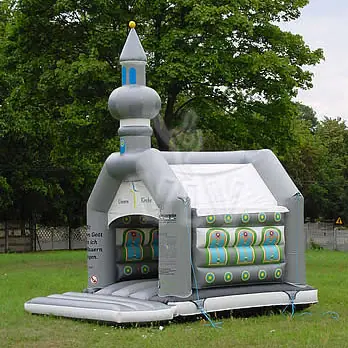 Church roofed inflatable bounce