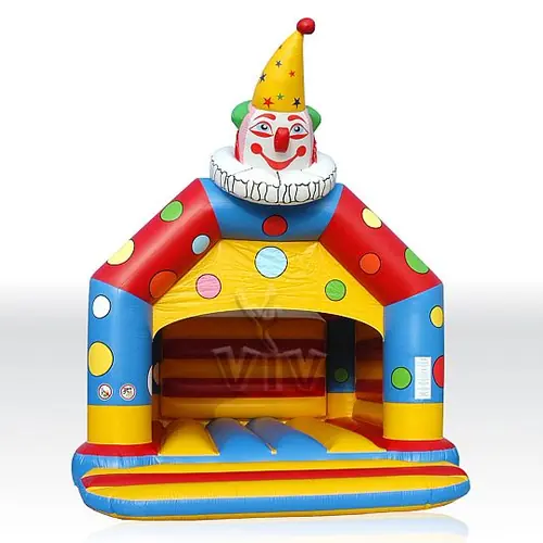Clown 6 x 5 m with roof and figures commercial inflatable bounce