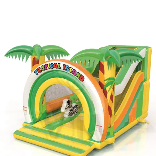 Combo Tropical Island with 2 figures commercial inflatable bounce