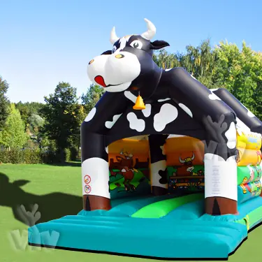 Cow roofed inflatable bounce