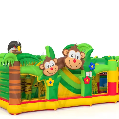 Crocodile swallower with fence II commercial inflatable active center