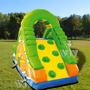 Crocodile-shaped inflatable slide