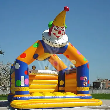 Clown roofed inflatable bounce