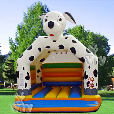 Dalmatian roofed inflatable bounce