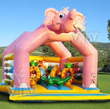 Elephant roofed inflatable bounce