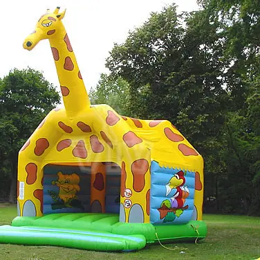 Giraffe roofed inflatable bounce