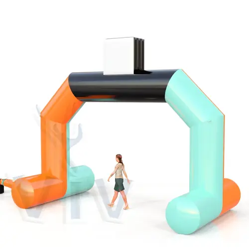Diagonal gate self-standing commercial promotional inflatable gate