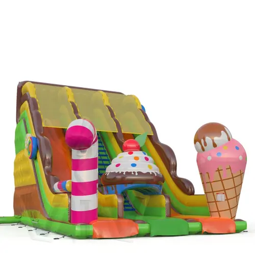 Double slide Confectionery simplified commercial inflatable slide