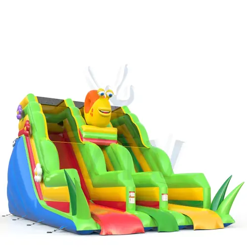 Double Slide mini Snail commercial inflatable slide