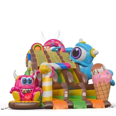 Double Slide Monsters commercial inflatable slide