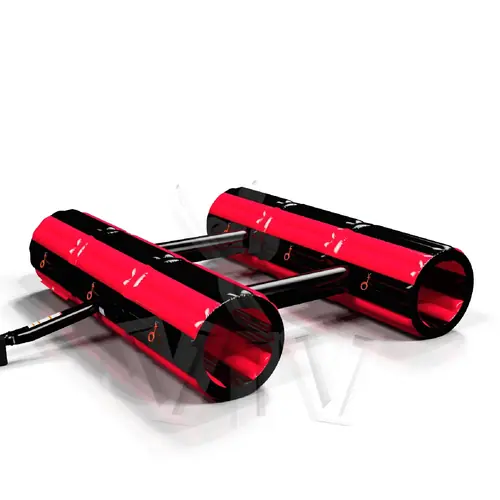 Double Tunnel Black and Red commercial inflatable tunnel