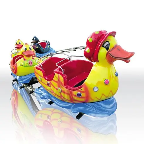 Duck commercial mechanical train attraction