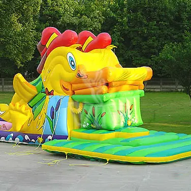 Duck swallower inflatable slide