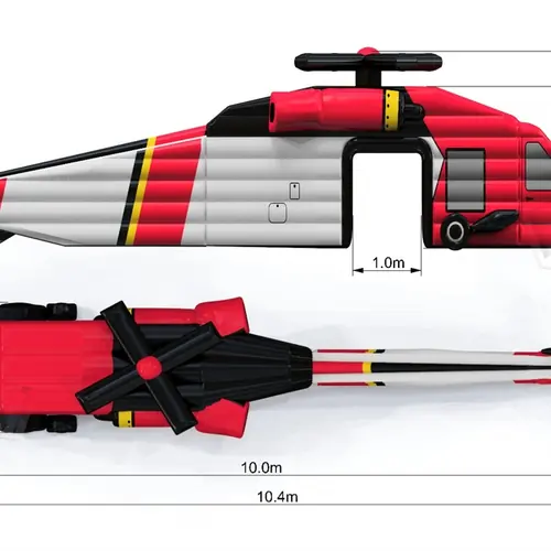 Dummy helicopter 10.4 m commercial custom inflatable
