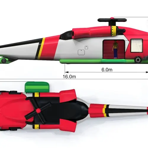 Dummy helicopter 16 m commercial custom inflatable