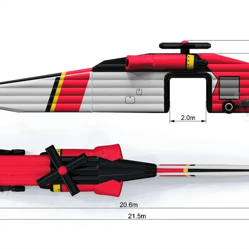 Dummy helicopter 21.5 m commercial custom inflatable