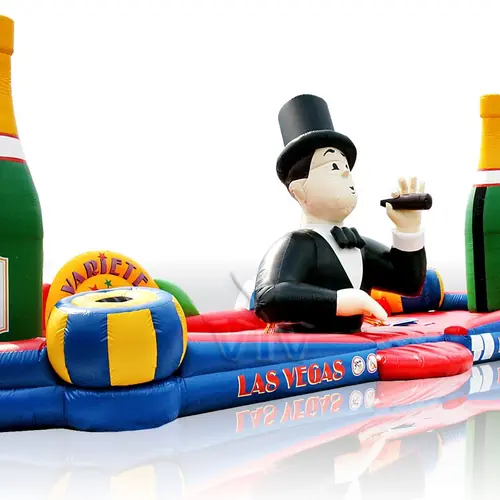 Inflatable action game for commercial event competition