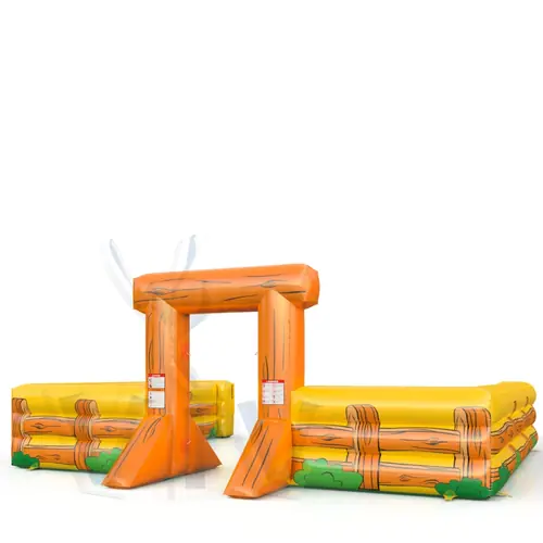 Fence to the Bounce Cow commercial inflatable action game