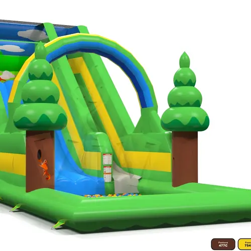 Forest with ballpool commercial inflatable slide