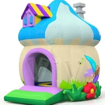 Gnome roofed inflatable bounce