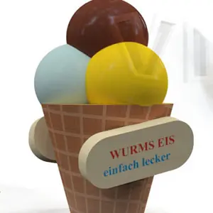 Ice cream in a waffle cone 1.7 x 3 x 0.9 m commercial custom inflatable