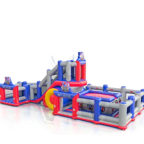 Jumping Tower L with fence Robot commercial inflatable action game