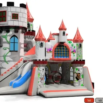 Knight's Castle with Active Center - in two parts commercial inflatable slide