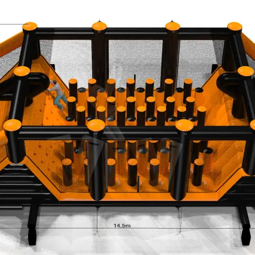 Obstacle Course N2 Black and Orange commercial inflatable obstacle course