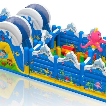Inflatable obstacle course for races and active event play