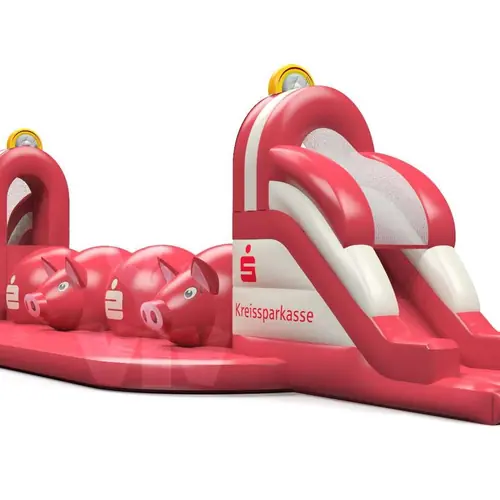 Obstacle course Wipe-Out "Sparkasse" - Collection Sparkasse commercial inflatable wipe-out attraction