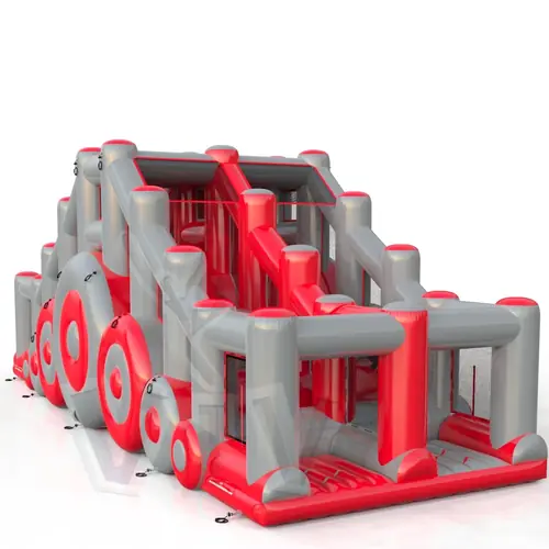 Obstacle course with slide commercial inflatable obstacle course