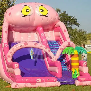 Octopus-shaped inflatable slide