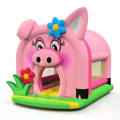 Piggy roofed inflatable bounce